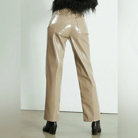 PacSun Lacquered Boyfriend Pants in Taupe - Picture 4 of 9